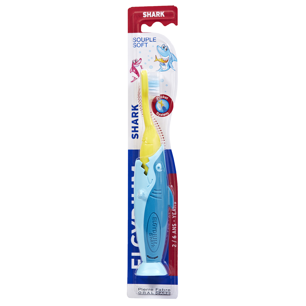Elgydium Cepillo de dientes infantil Shark 2-6 años