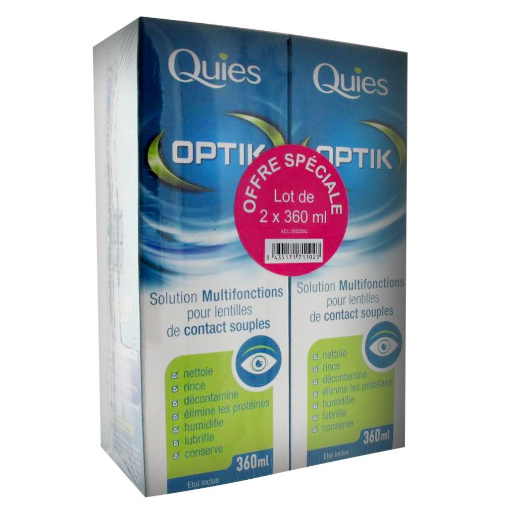 Quies Optik líquido para lentillas blandas 2x360ml
