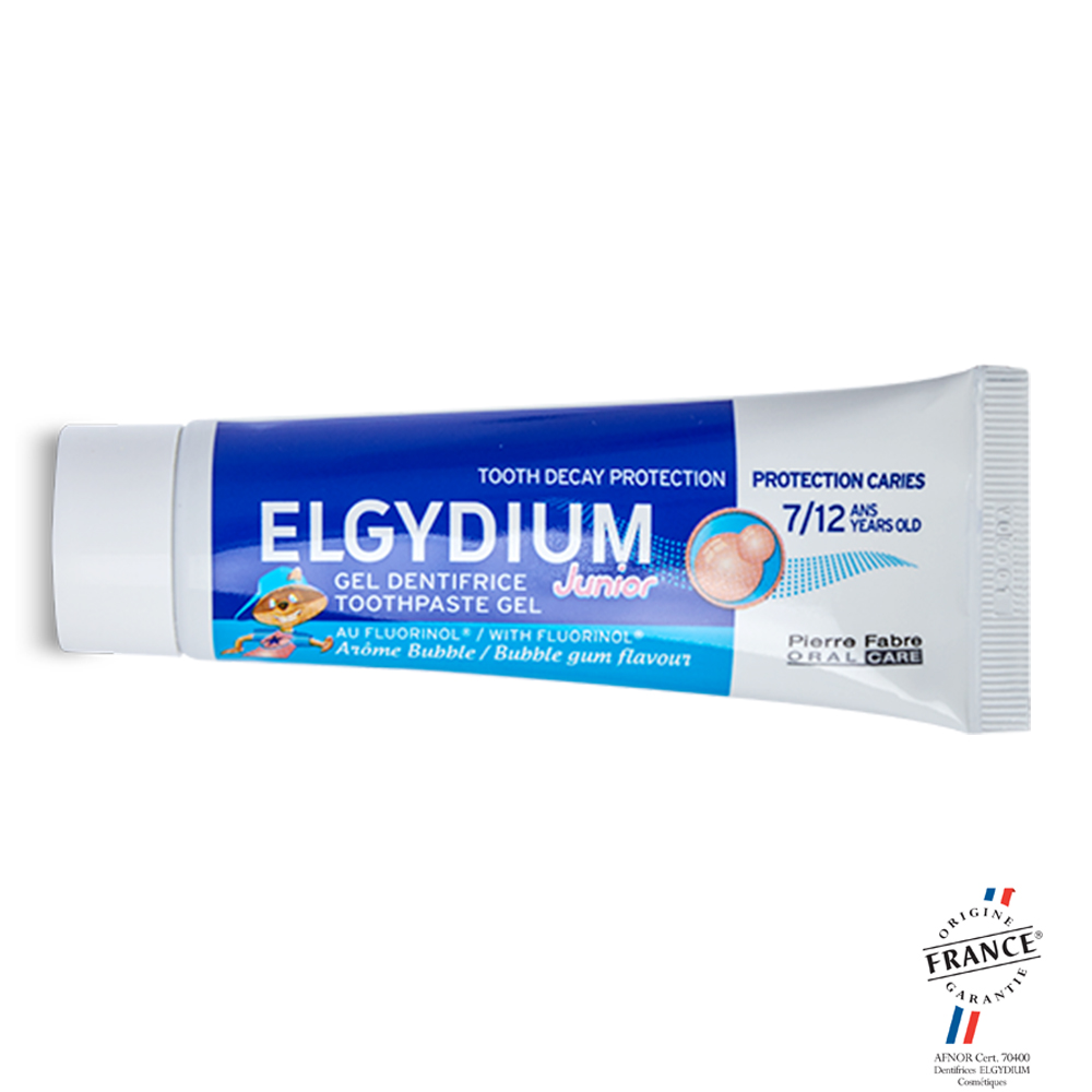 Elgydium Pasta de dientes con Fluorinol 7-12 años sabor Bubble Junior 50 ml