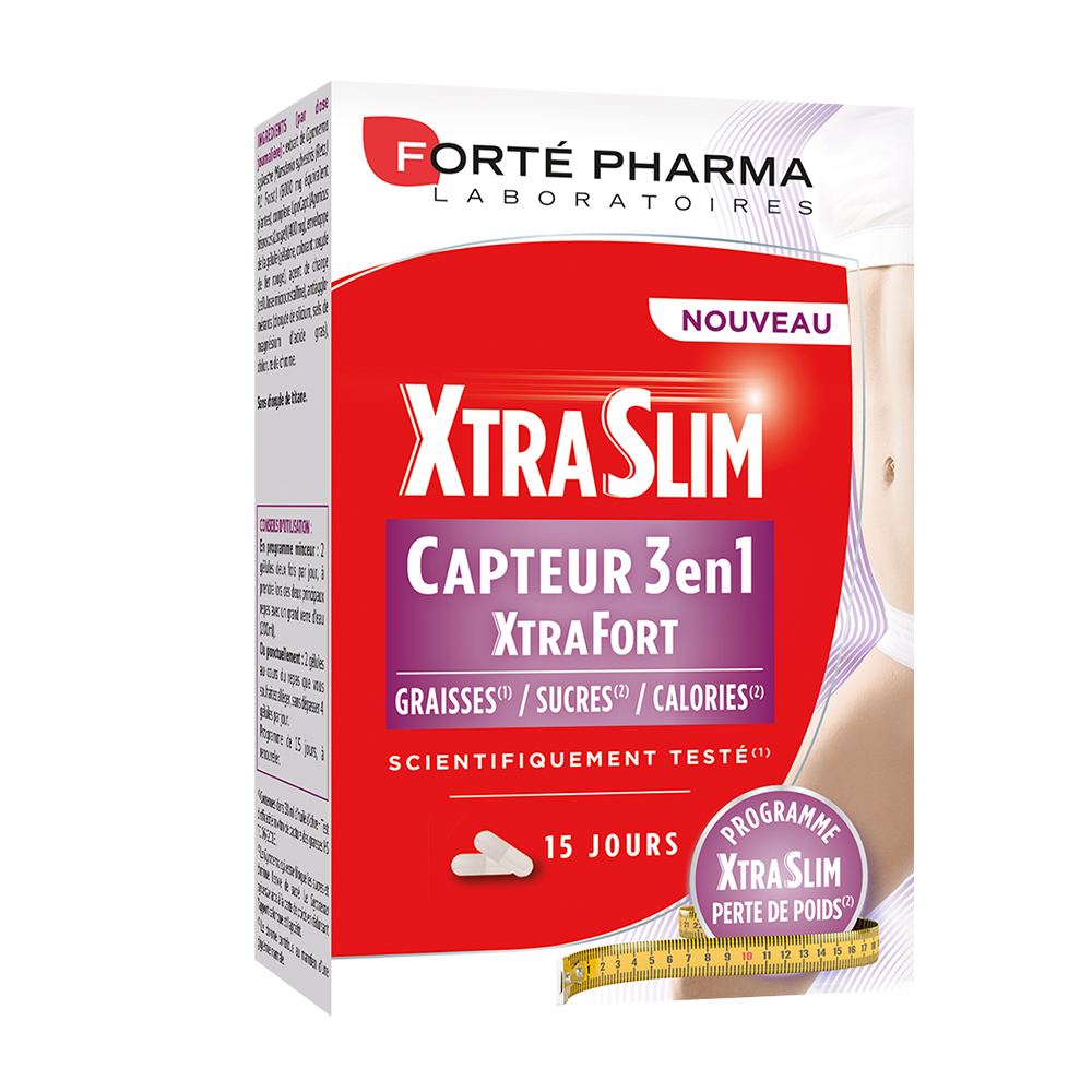 Forté Pharma XtraSlim Captador 3 en 1 de grasas, azúcares y calorías 60 cápsulas