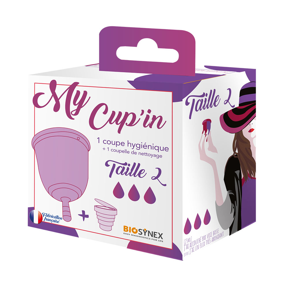 Biosynex My Cup'in 1 copa menstrual + 1 copa de limpieza amaño 2