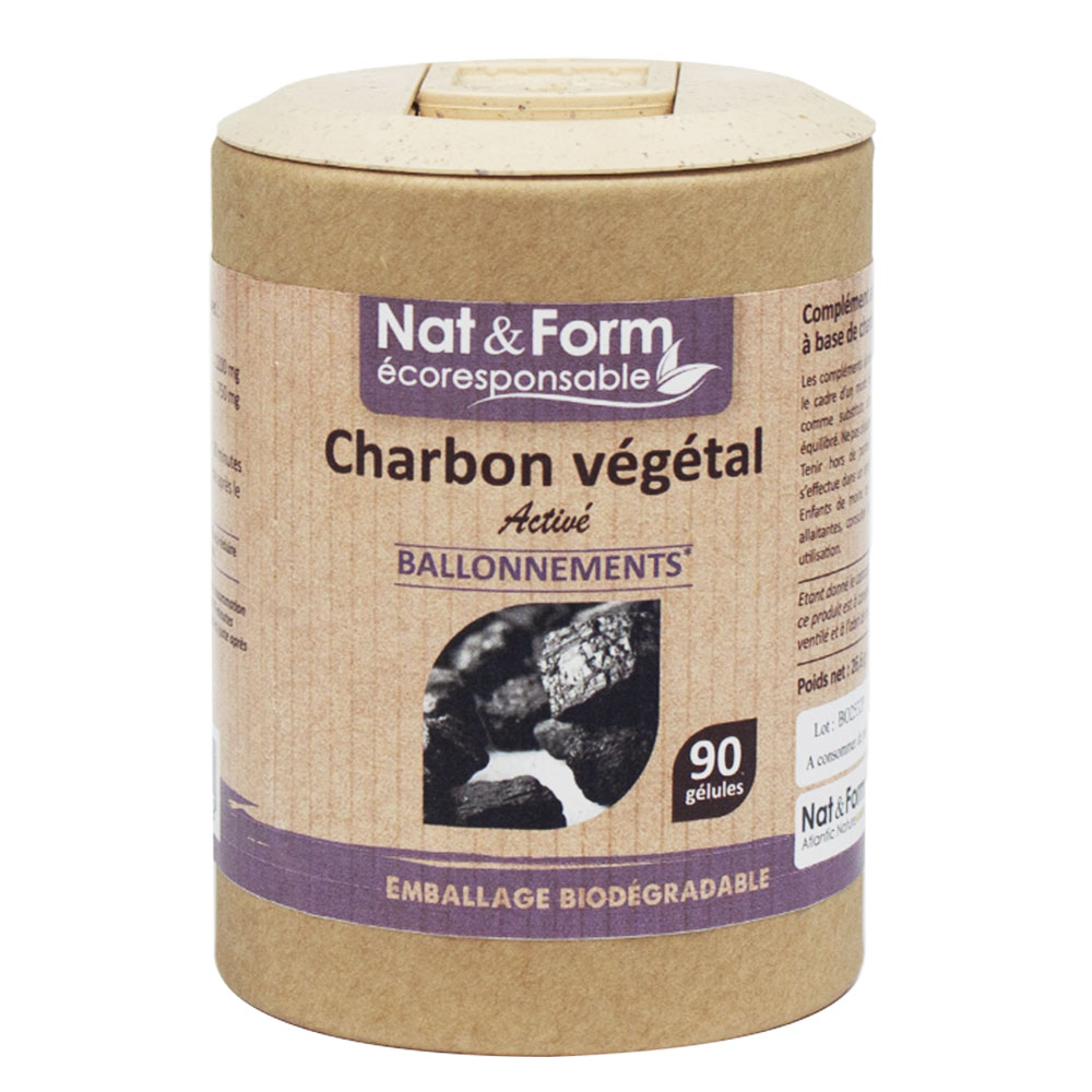 Nat&Form Carbón vegetal 840 mg hinchazón 45 cápsulas