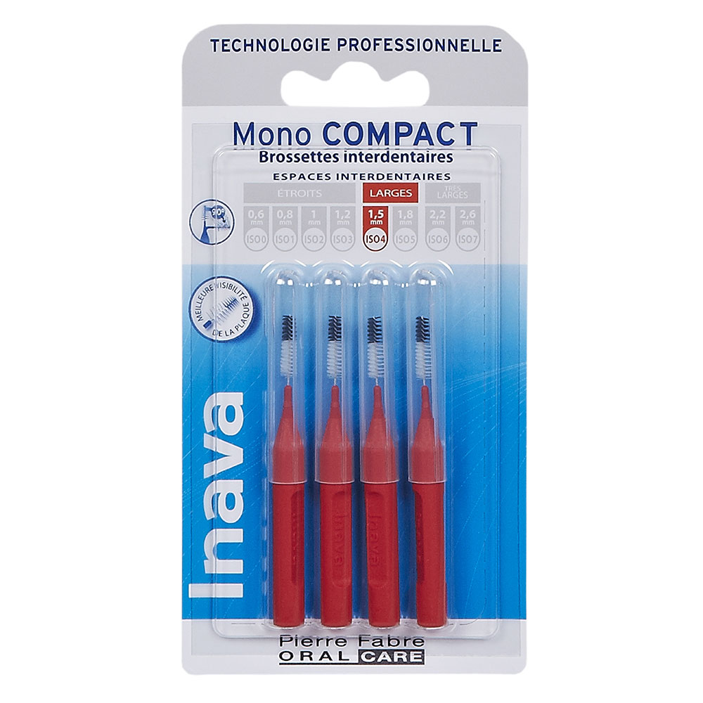 Inava Cepillos interdentales 1,5 mm rojo x4 mono compact