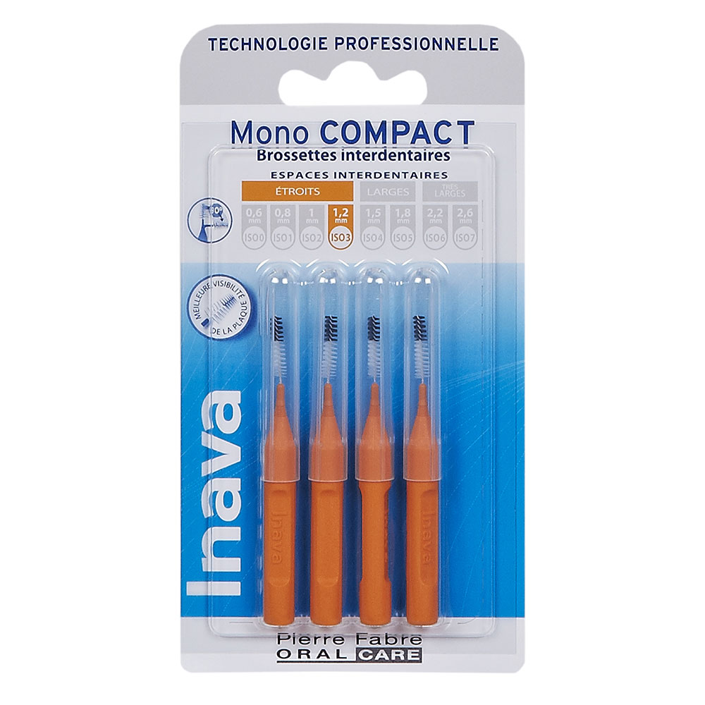 Inava Cepillos Interdentales 1,2mm Naranja X4 Mono Compact