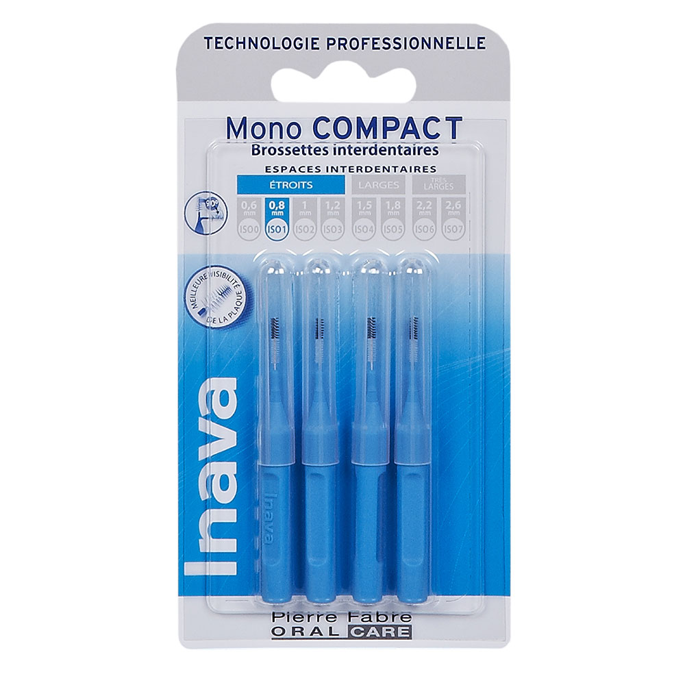 Inava Cepillos interdentales 0.8 mm azul X4 mono compact