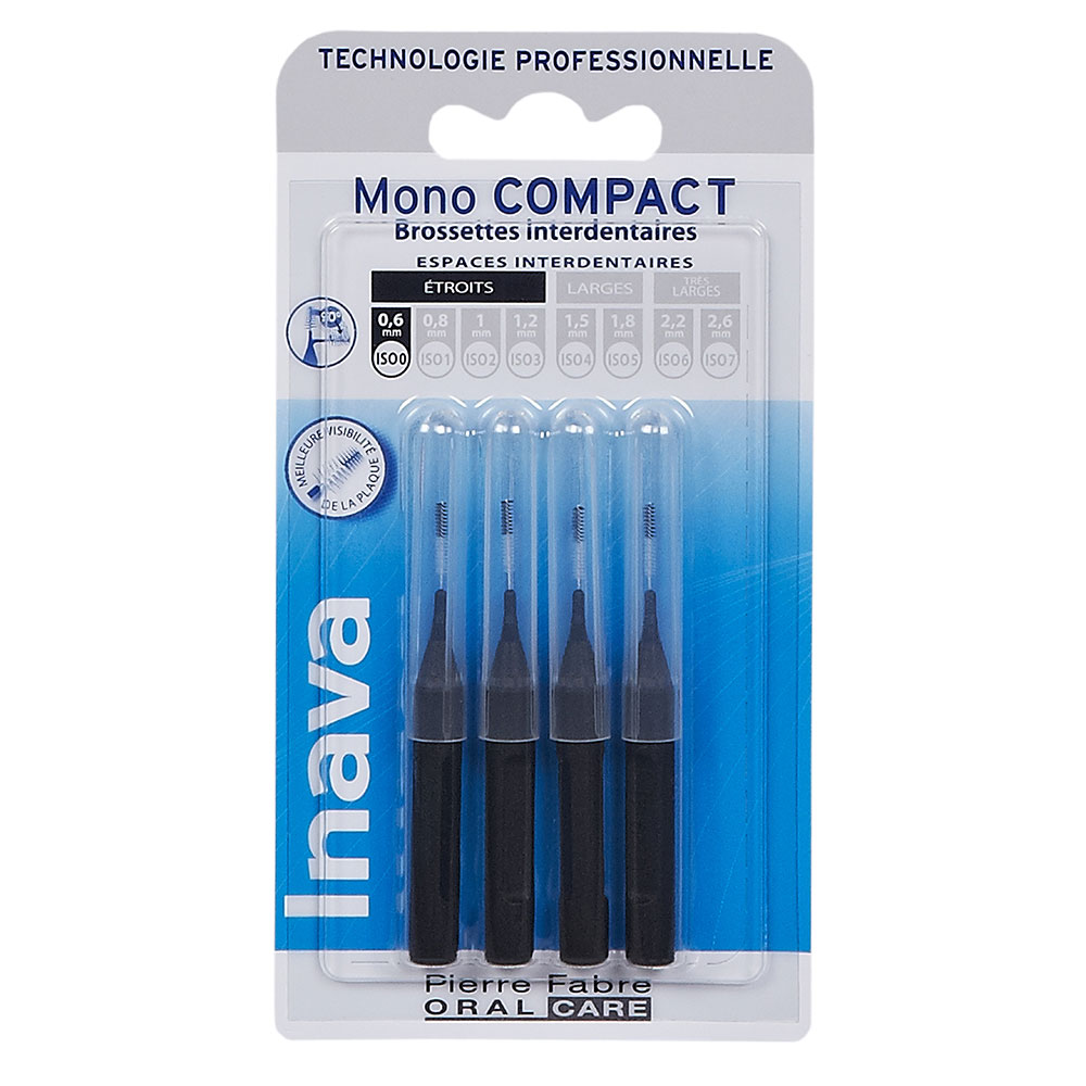 Inava Cepillos Interdentales 0.6mm Negro X4 Mono Compact x4