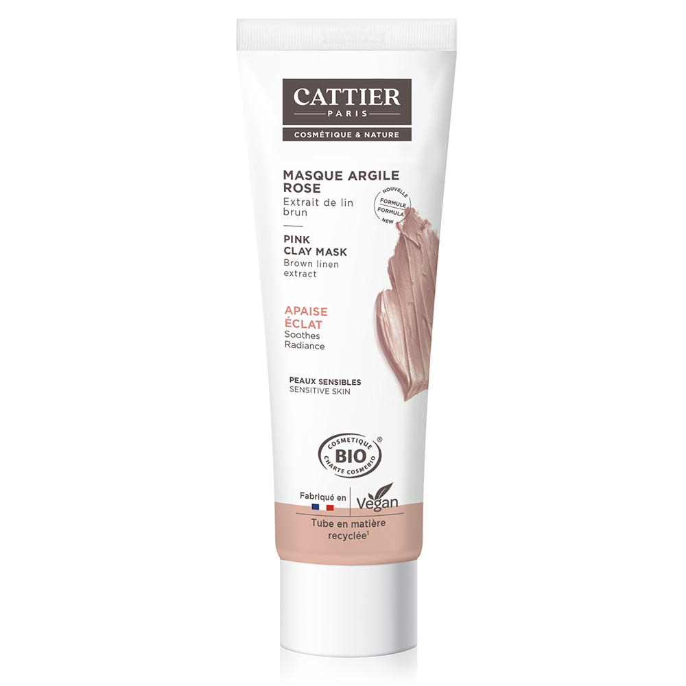 Cattier Arcilla Mascarilla rostro rosa extracto lino pieles sensibles 100ml