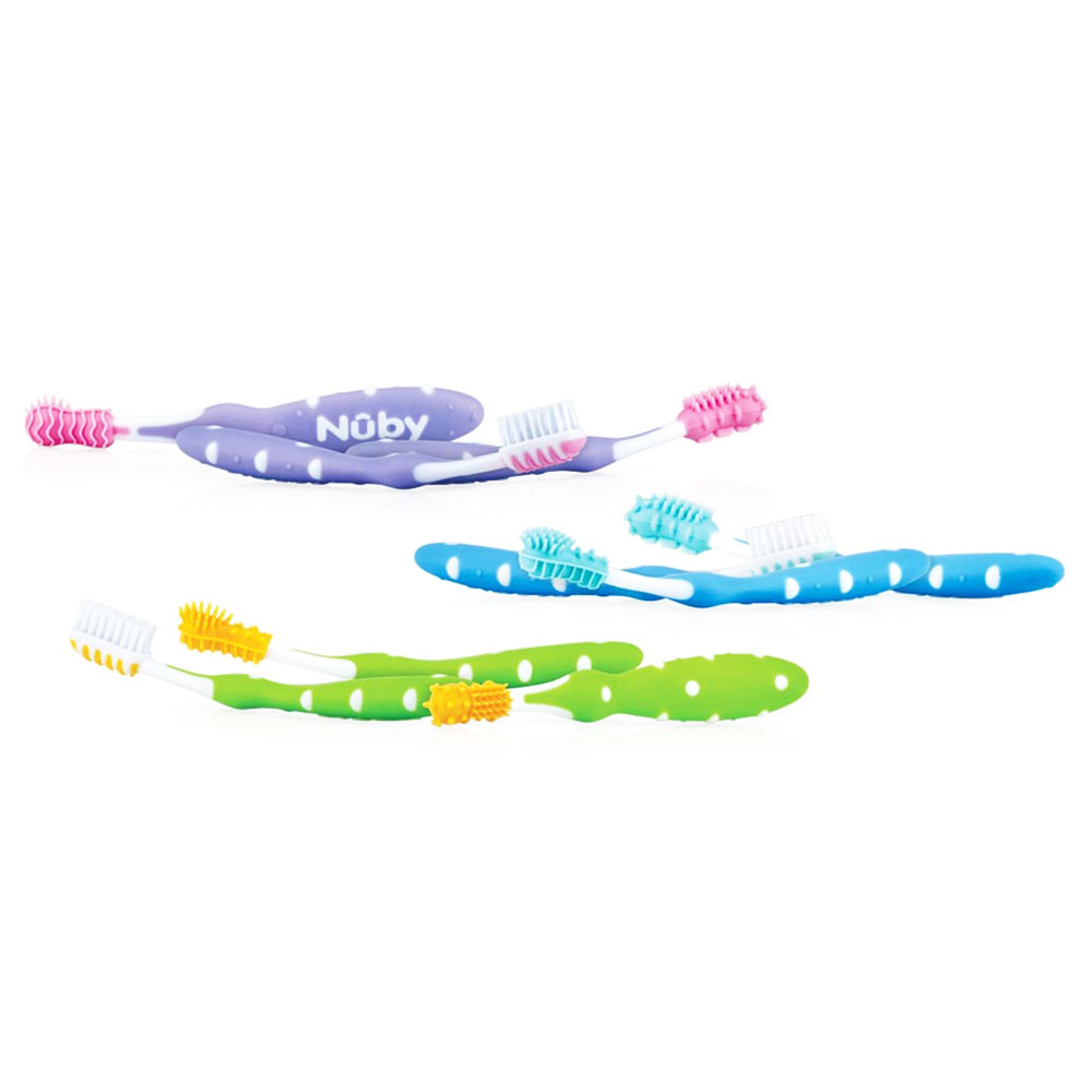 Nuby Juego de 3 cepillos de dientes
