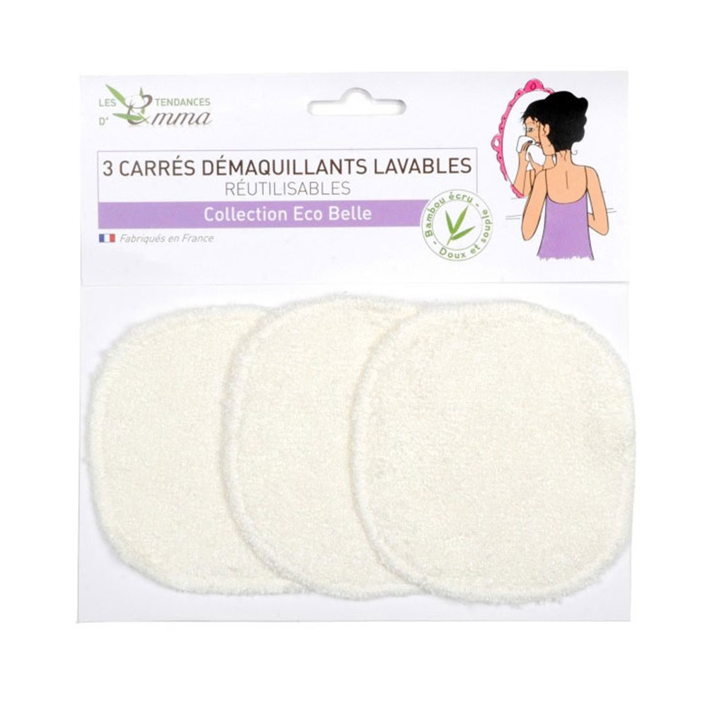 Les Tendances D'Emma Eco Belle Panos Cuadrados Desmaquillantes Lavables Bambu Crudo x3
