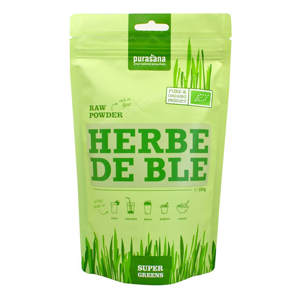 Purasana Polvo de hierba de trigo bio 200 g