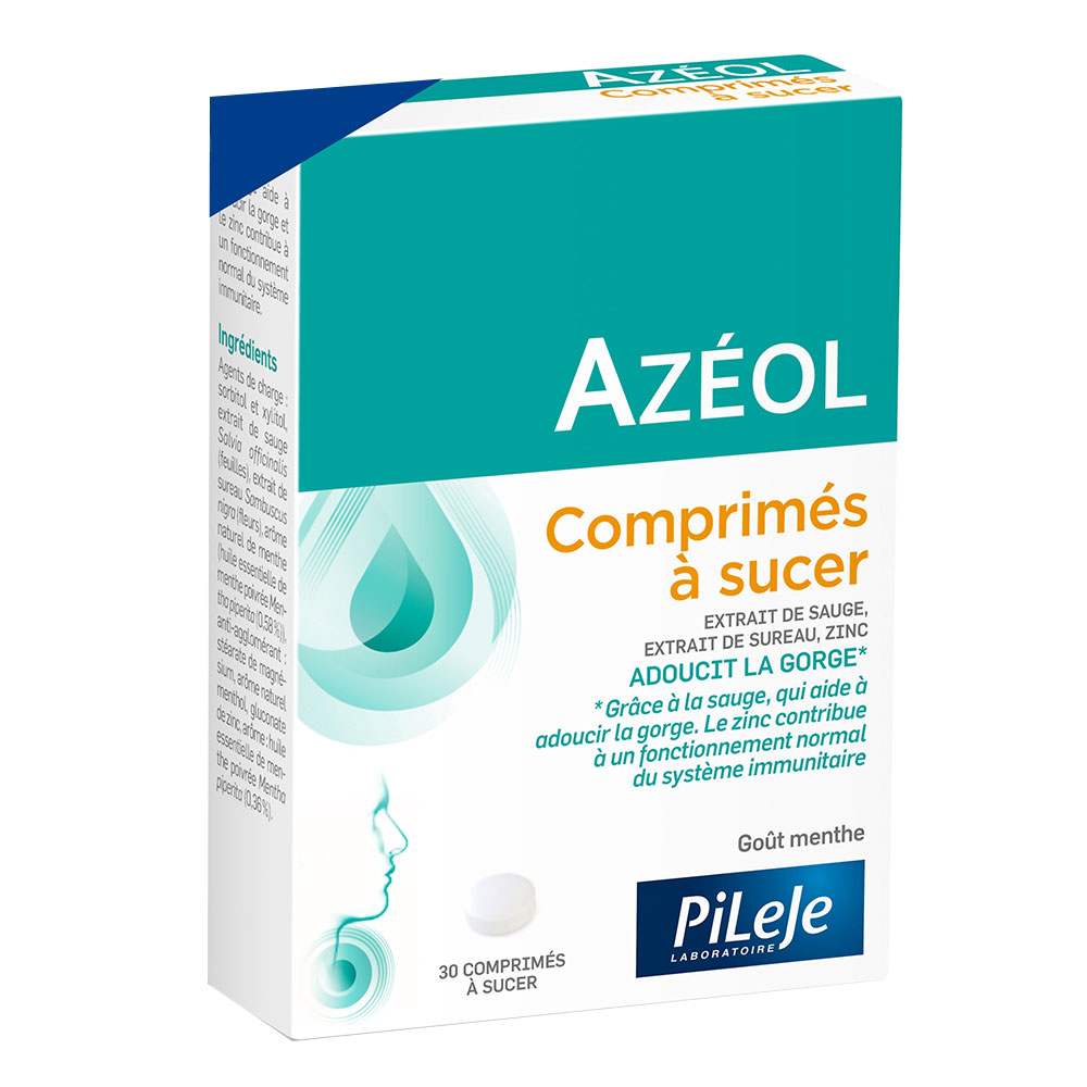 Pileje Azeol Comprimidos para chupar sabor menta 30 unidades