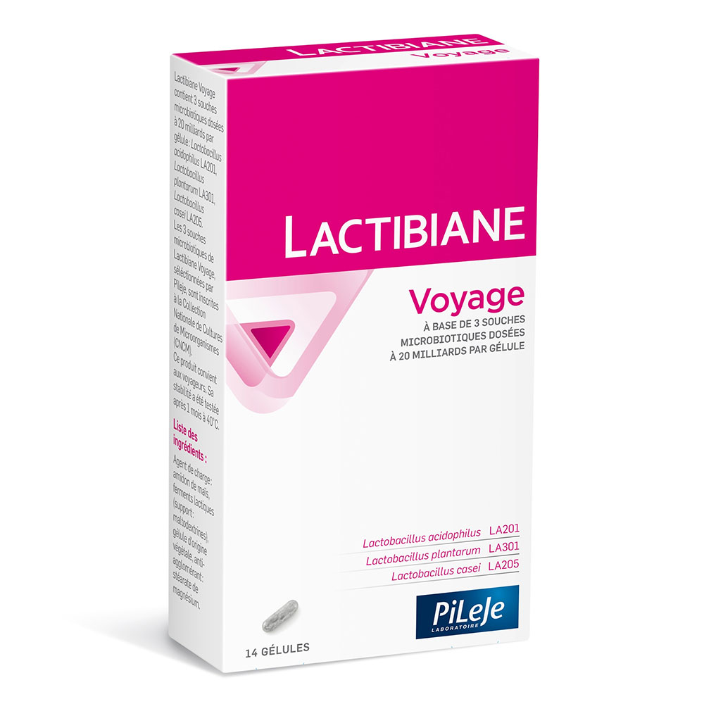 Pileje Lactibiane Viajes flora intestinal 14 Cápsulas