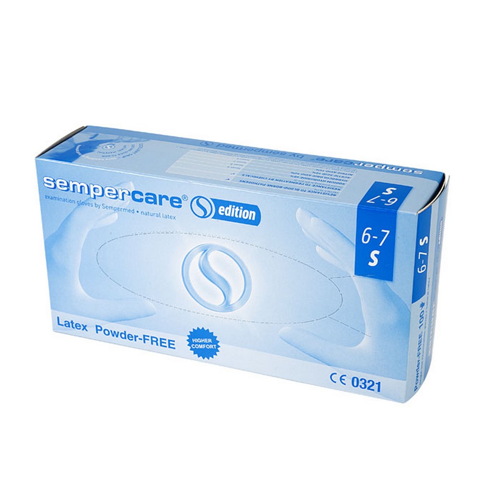 Lohmann Rauscher Sempercare Guantes de látex Sin polvo y no estéril X100