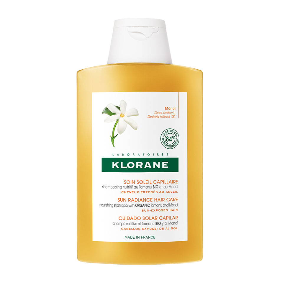 Klorane Solar Champú nutritivo Tamanu bio y Monoi cabello expuesto 200ml