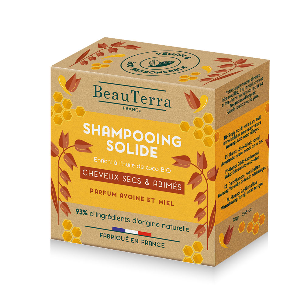 Beauterra Champú sólido cabellos secos y dañados 75g