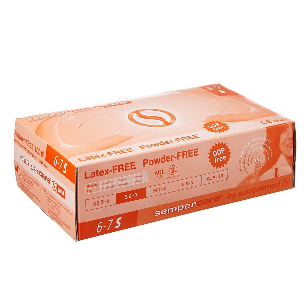 Lohmann Rauscher Sempercare Guantes de vinilo Sin polvo y no estéril x100