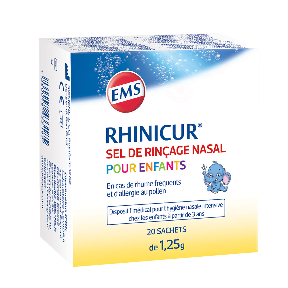 Rhinicur Sales de enjuague nasal para niños 20 sobres de 1,25 g