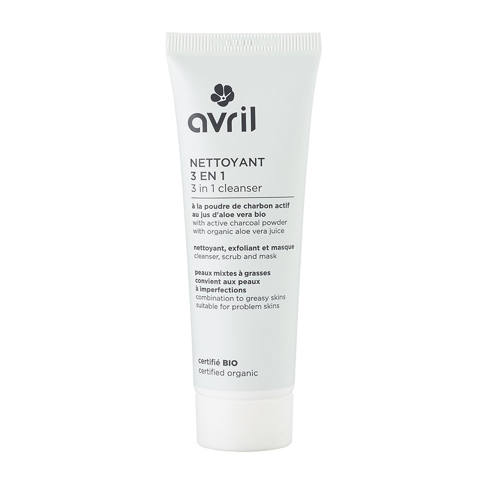 Avril Limpiador 3 en 1 con polvo de Carbón activo Bio pieles mixtas a grasas 50 ml