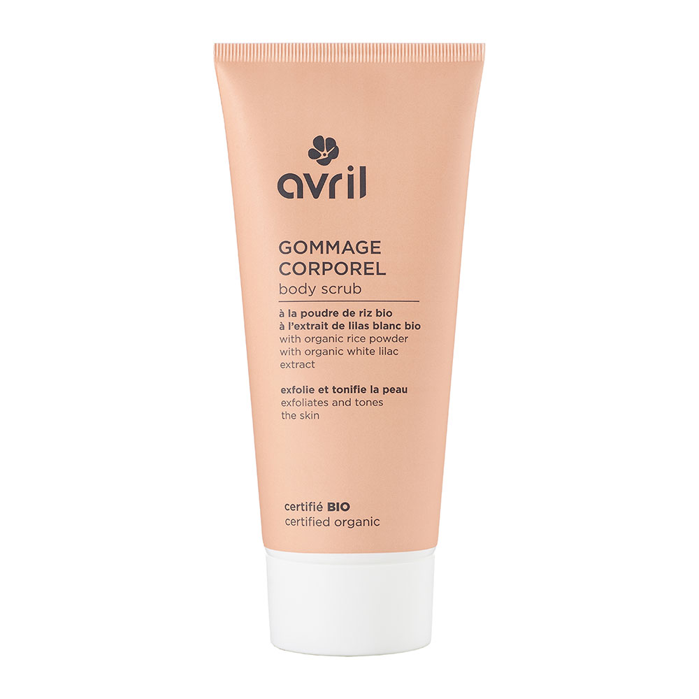 Avril Exfoliante corporal bio con polvo de arroz y extracto de lila blanca 200 ml