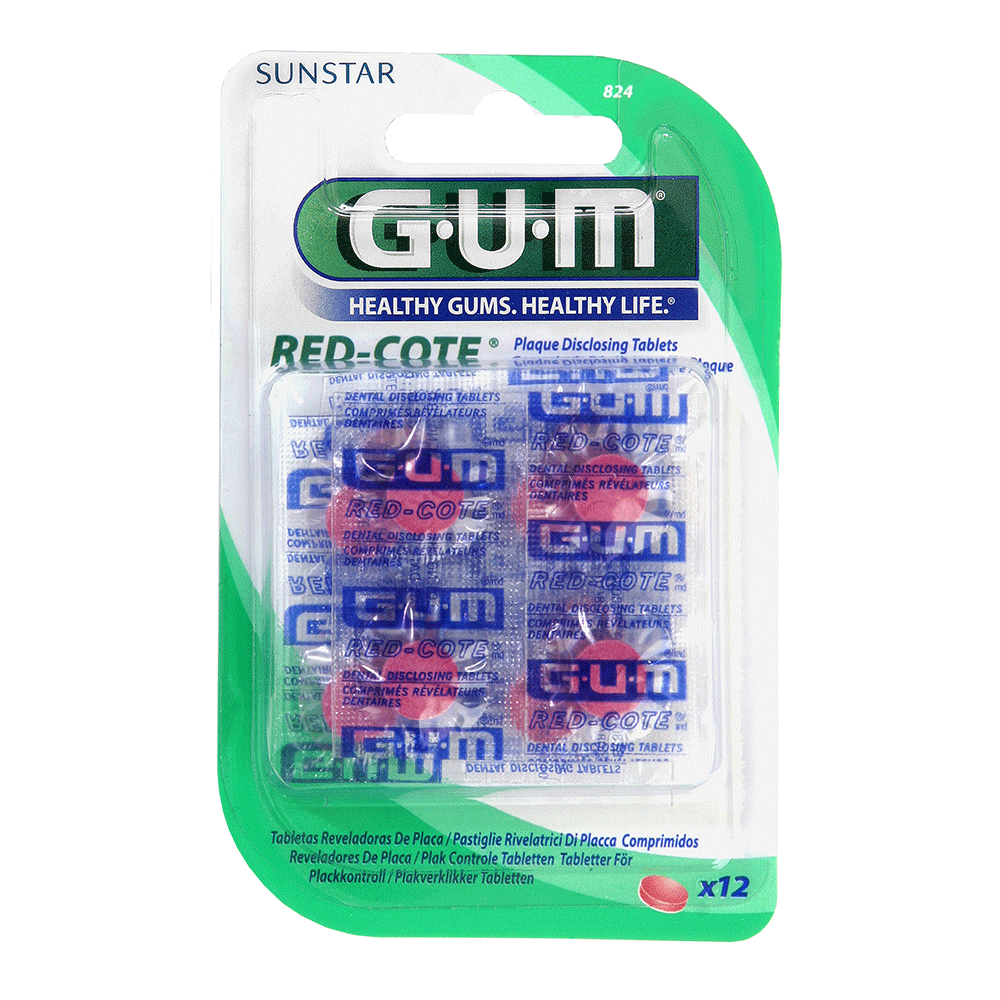 Gum Comprimidos reveladores de placa Red Cote 12 comprimidos