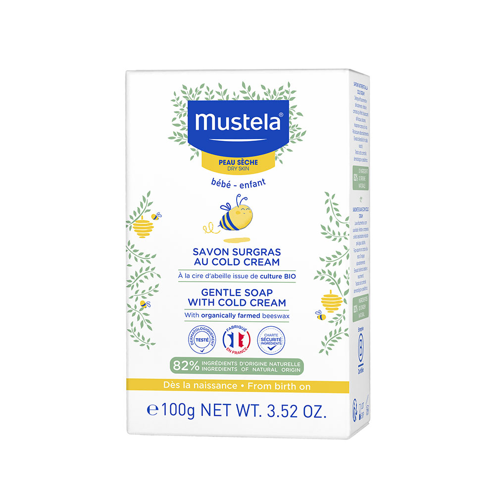 Mustela Jabon Sobregraso Solido Cold Cream Nutriprotector Piel Seca Bebé 100 g