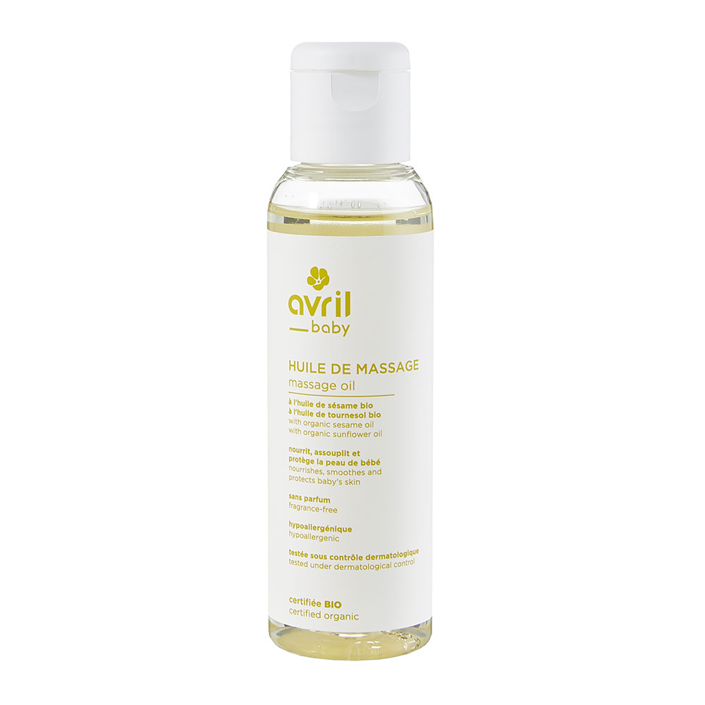 Avril Aceite de masaje bio para bebés sésamo y girasol 100ml