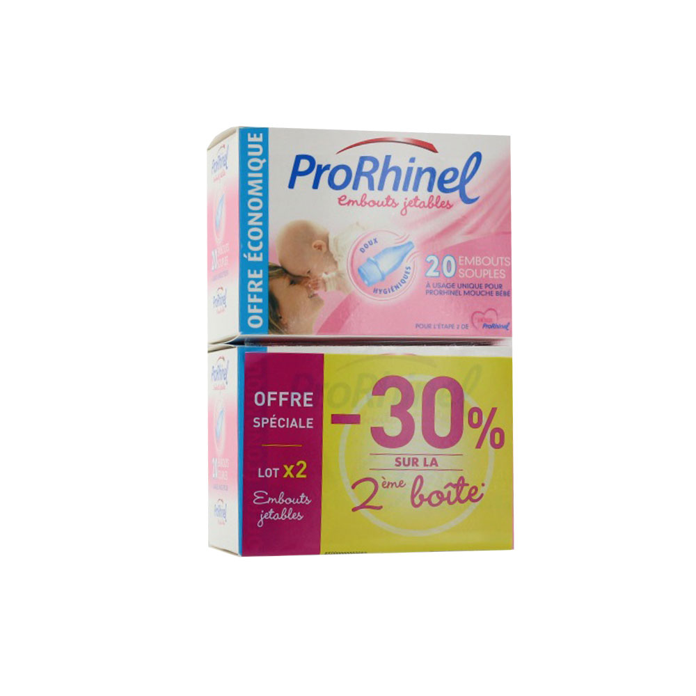 Prorhinel Boquillas flexibles desechables Suave e higiénico 2x20