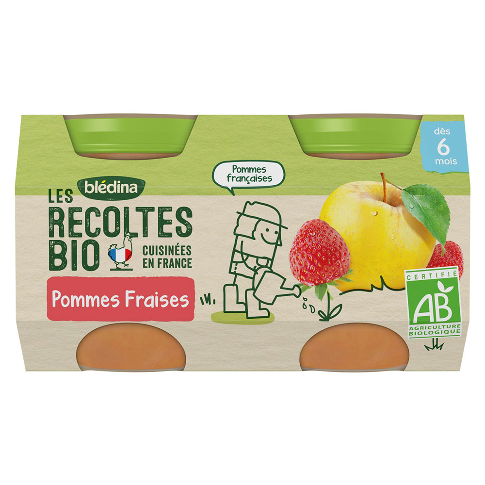 Blédina Compotas de frutas ecológicas a partir de 6 meses 2x130g