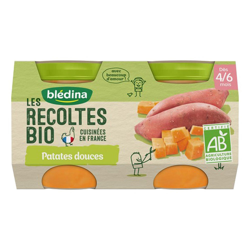 Blédina Pequeñas macetas de legumbres Les Recoltes Bio De 4 a 6 meses 2x130g