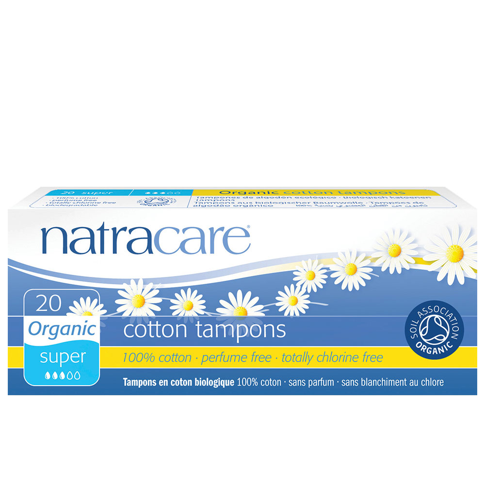 Natracare Tampones ecológicos sin aplicador Super caja de 20