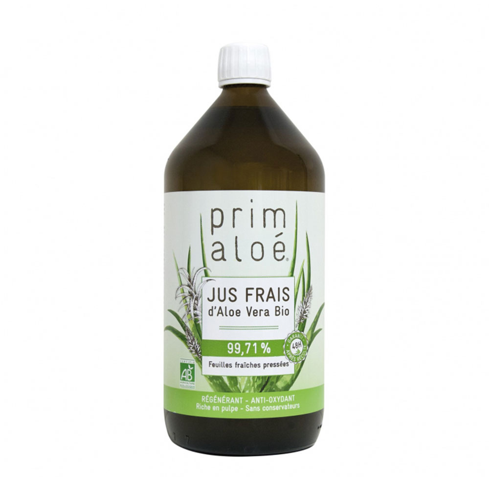 Prim Aloe Zumo fresco de Aloe Vera ecológico 99,71% Certificado CAAE 1L