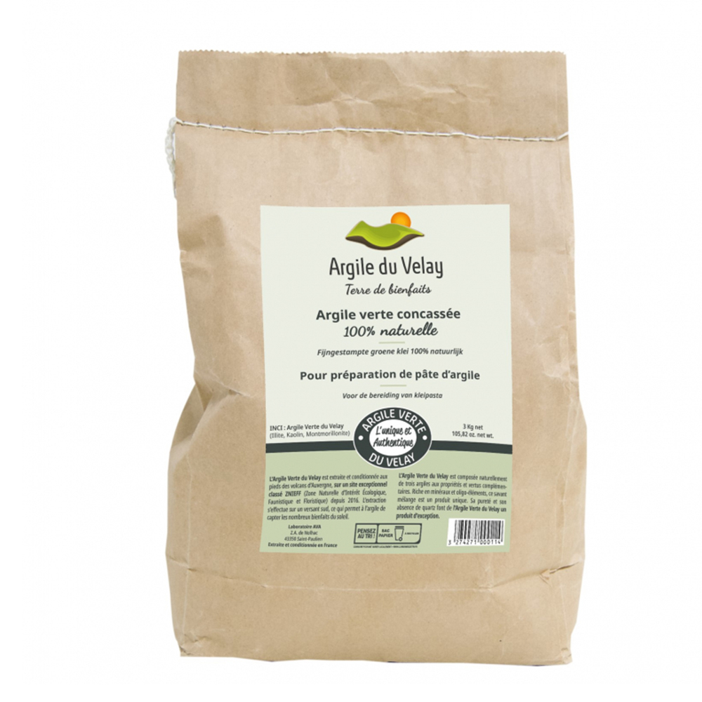 Argile du Velay Tratamiento Capilar Arcilla Verde Triturada 3kg
