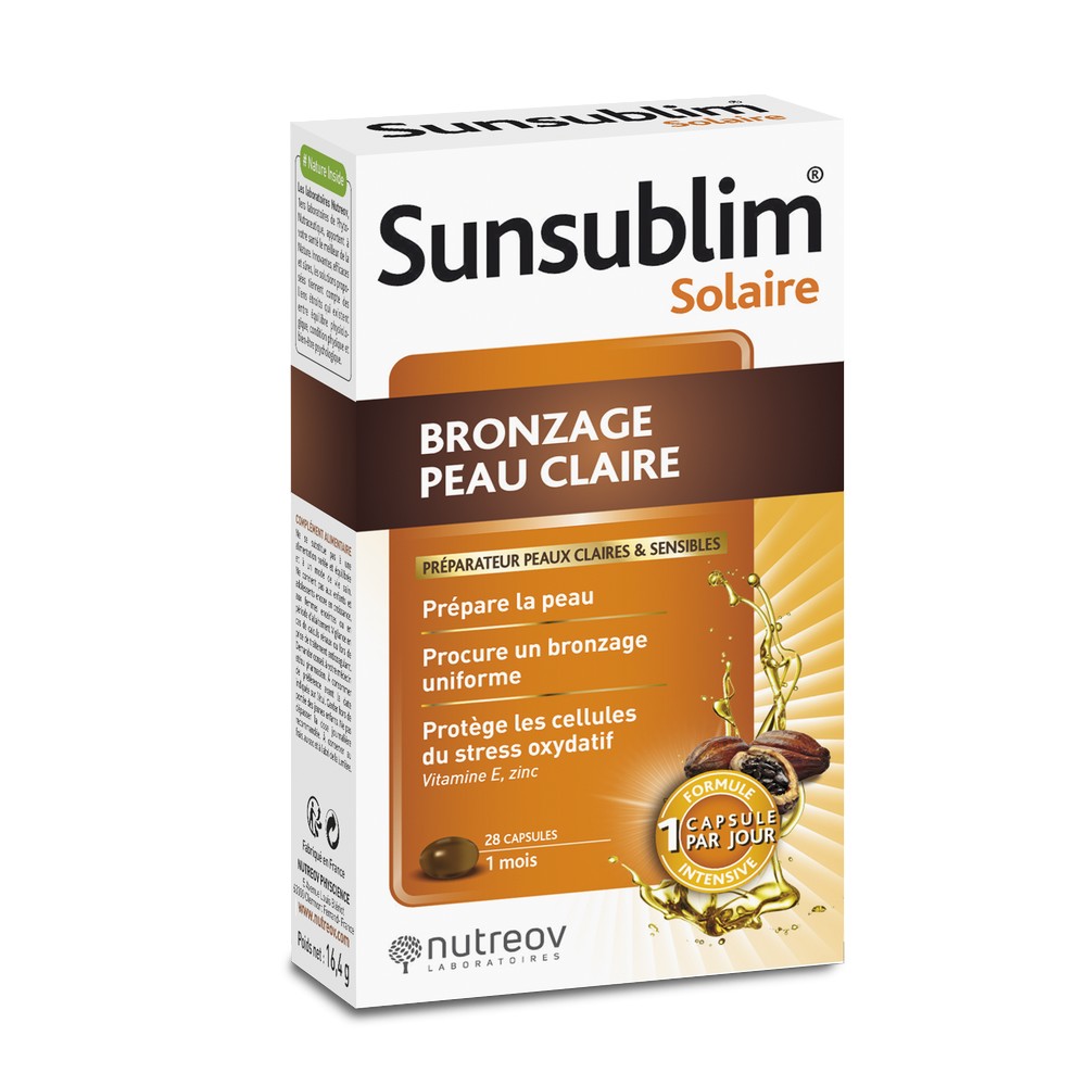 Nutreov Sunsublim Bronceado Piel Clara Préparateur Peaux Claires 28 Cápsulas