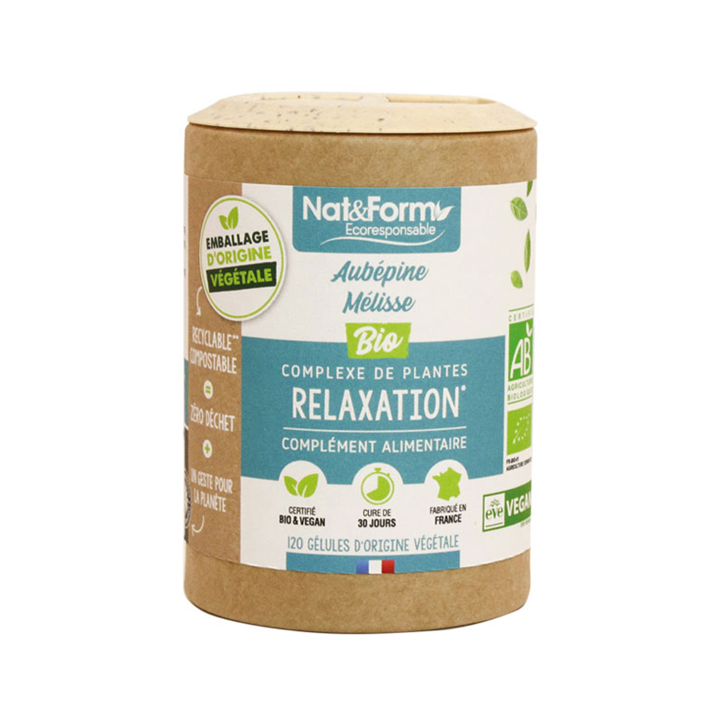 Nat&Form Relajación - Melisa Planta ecológica ECO 120 cápsulas vegetales
