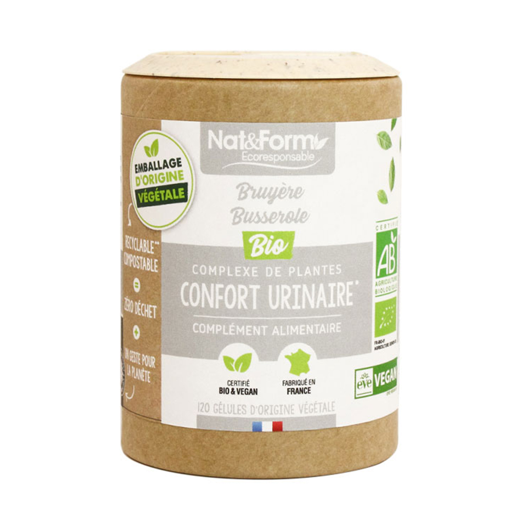 Nat&Form Confort urinario - Brezo/Arándano rojo Bio Ecológico 120 cápsulas
