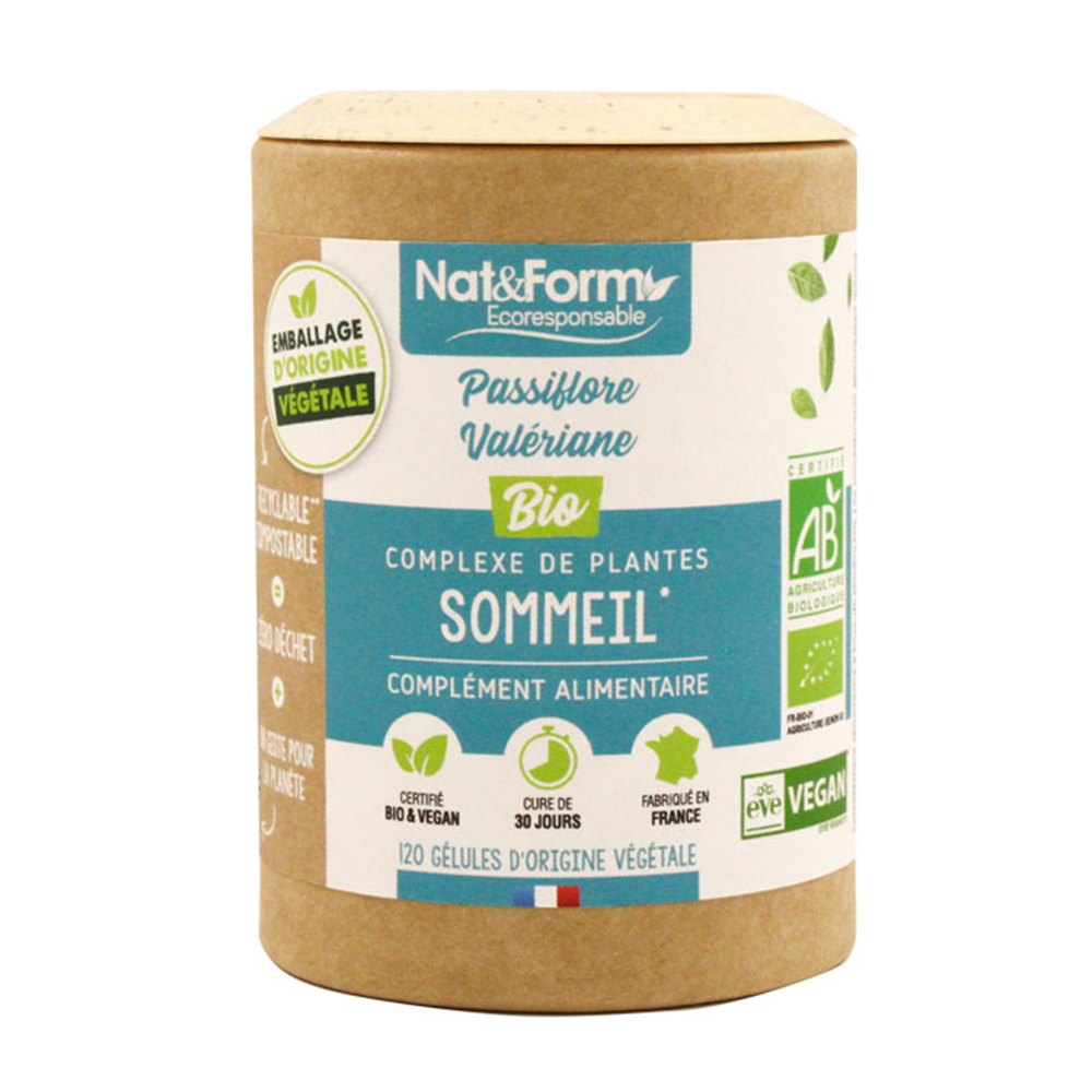 Nat&Form Sueño - Pasiflora/Valeriana bio 120 cápsulas vegetales