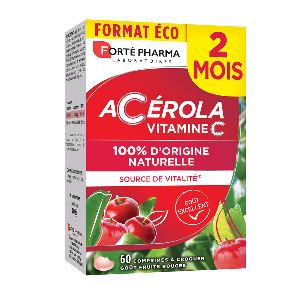 Forté Pharma Acerola rico en vitamina C natural 60 comprimidos