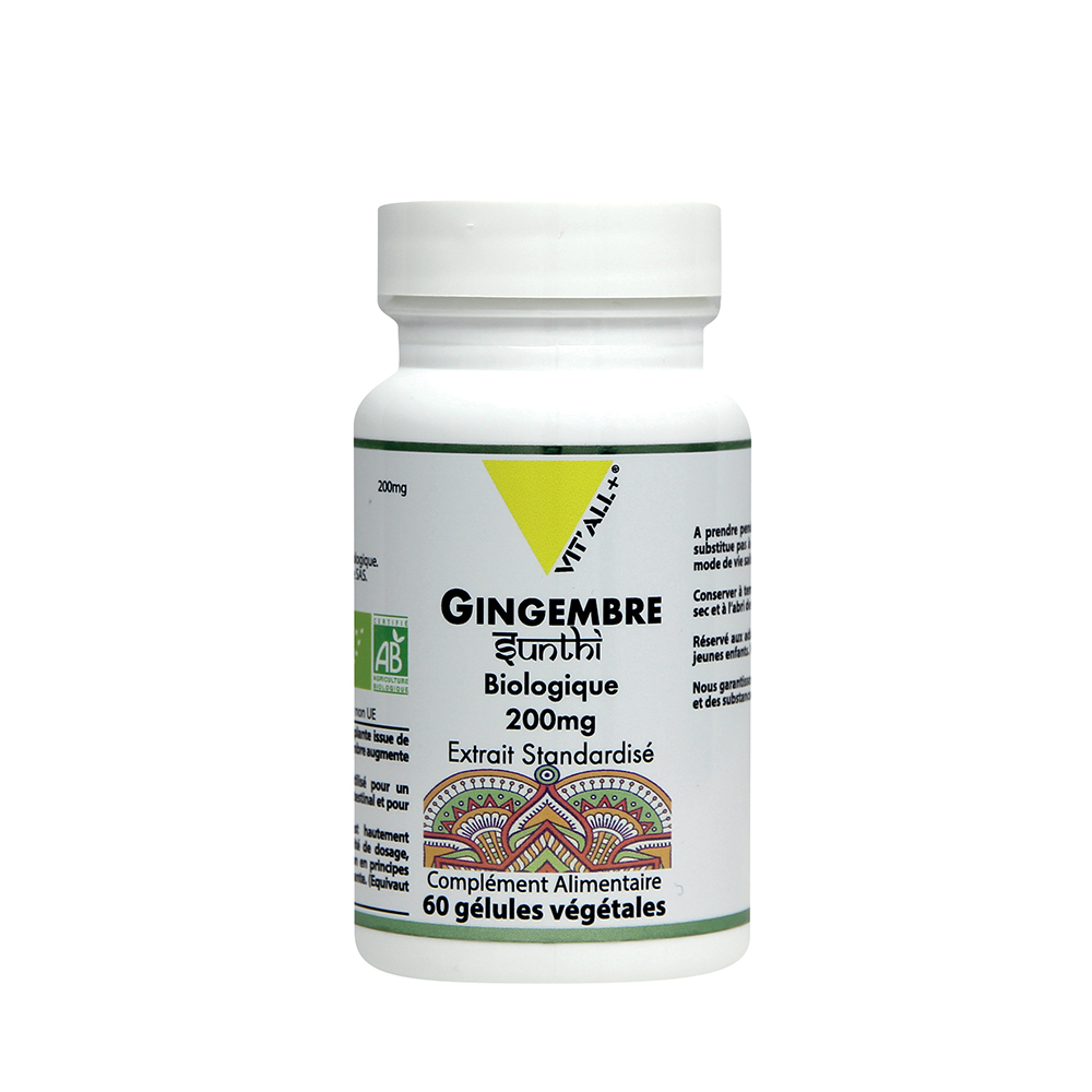 Vit'All+ Jengibre ecológico 200 mg Extracto estandarizado 60 cápsulas