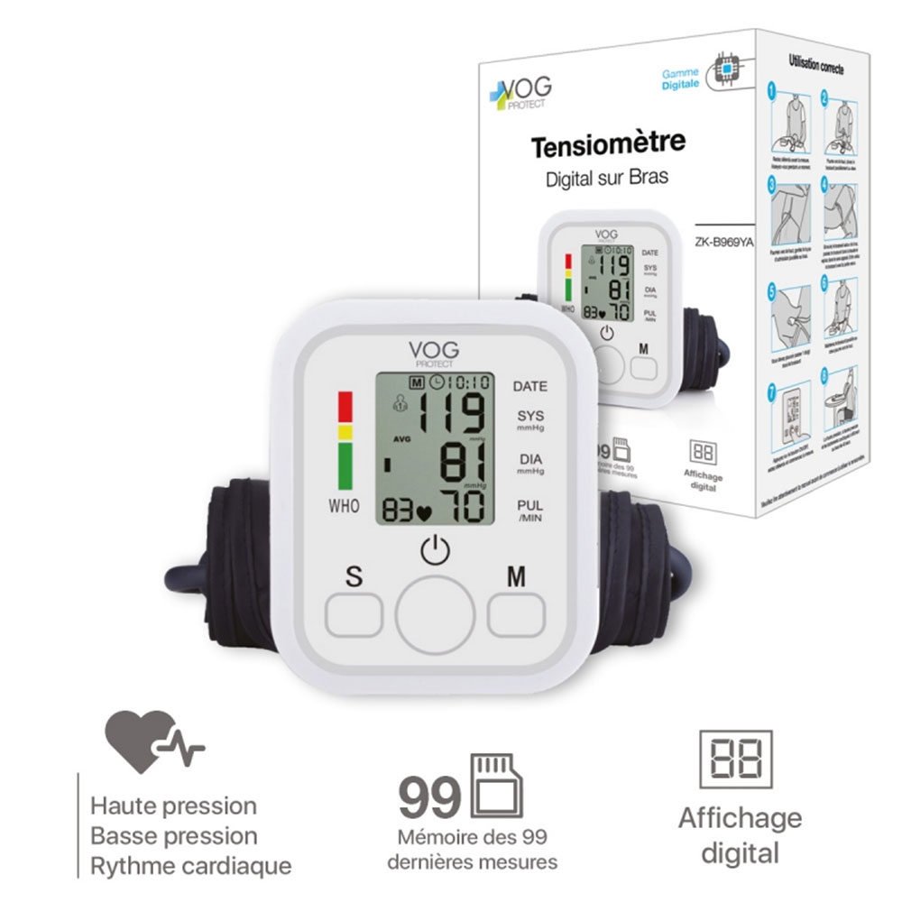 Vog Protect Tensiómetro digital de brazo Vog Protect ZK-B869YA