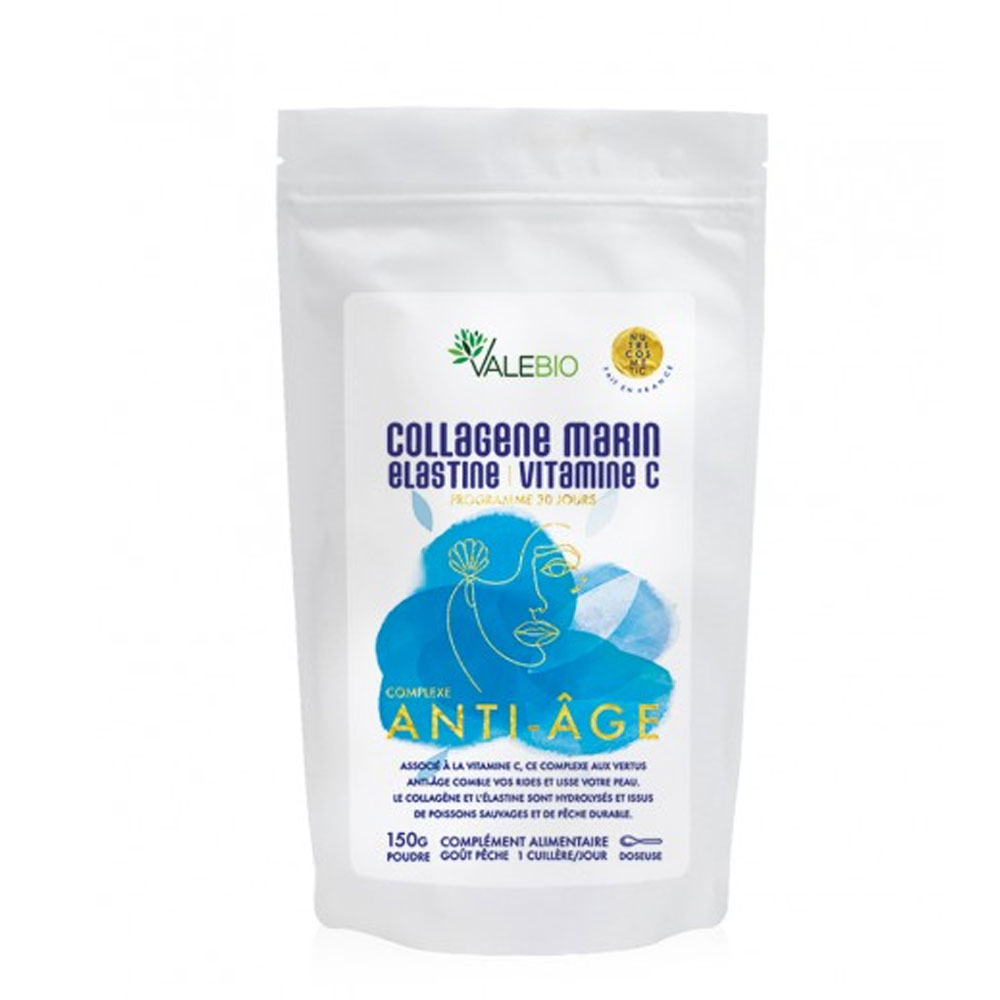 Valebio Colágeno marino elastina vitamina C complejo antiedad 150 g