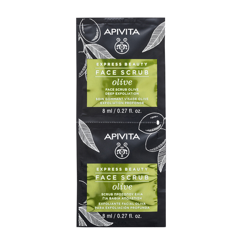 Apivita Express Beauty Exfoliante facial de exfoliación profunda con aceite de oliva 2 x 8 ml