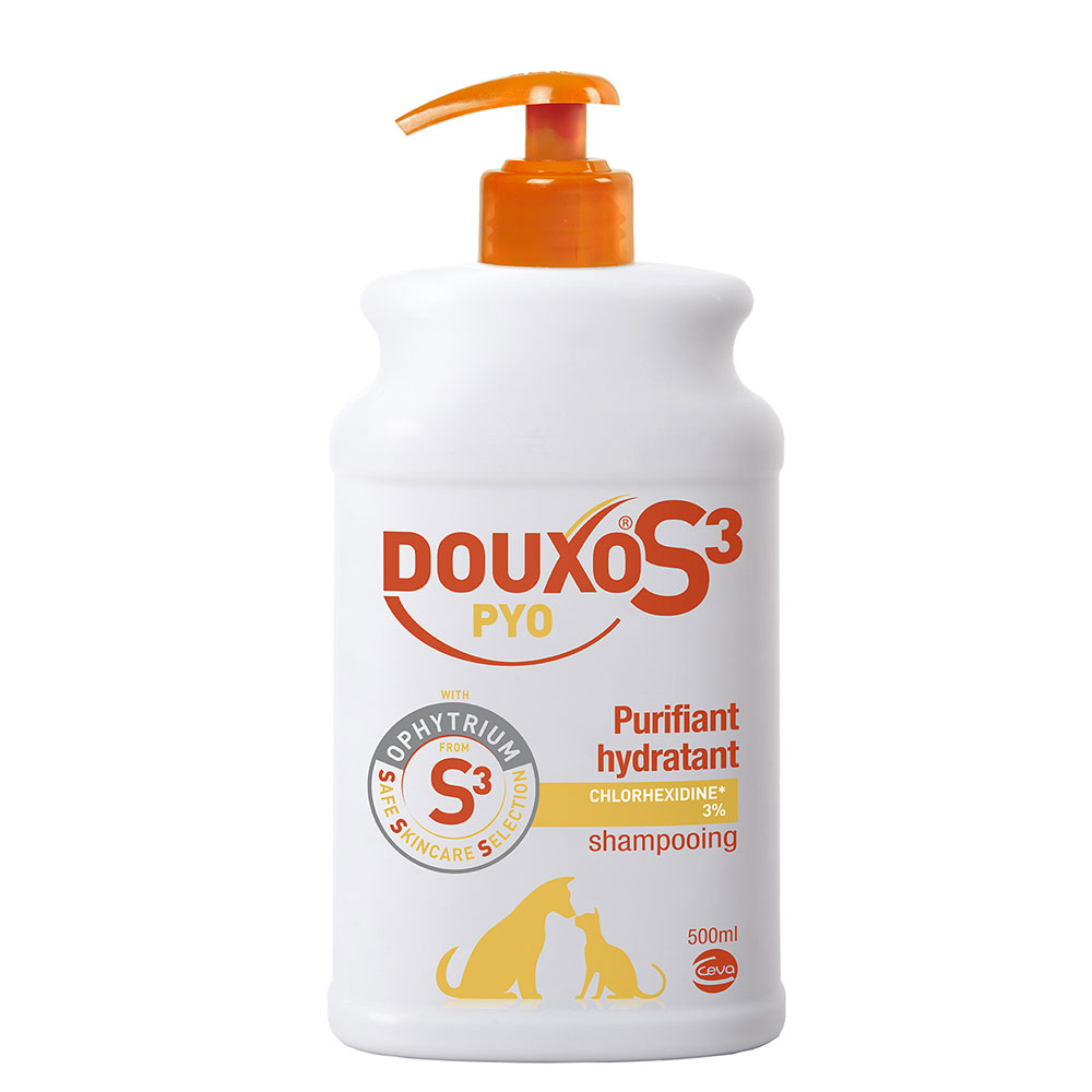 Douxo Champú purificante e hidratante S3 Pyo clorhexidina al 3% 500 ml