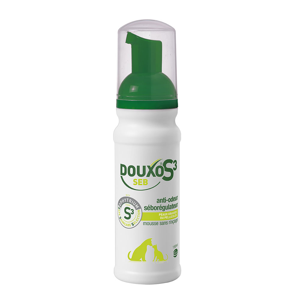 Douxo Espuma sin aclarado antiolor y regulador sebáceo S3 Seb piel grasa o con caspa 150 ml