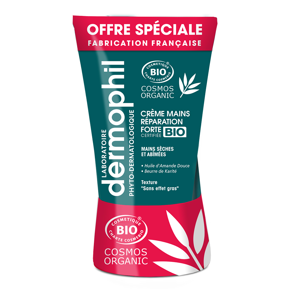 Dermophil Indien Intensos Crema de manos ecológica Reparación fuerte 2x75ml