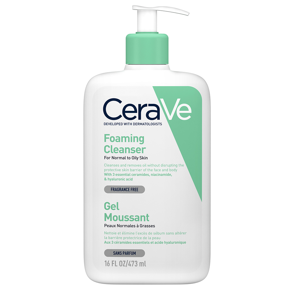 Cerave Cleanse Rostro Gel espumoso rostro y cuello piel normal a grasa 473ml