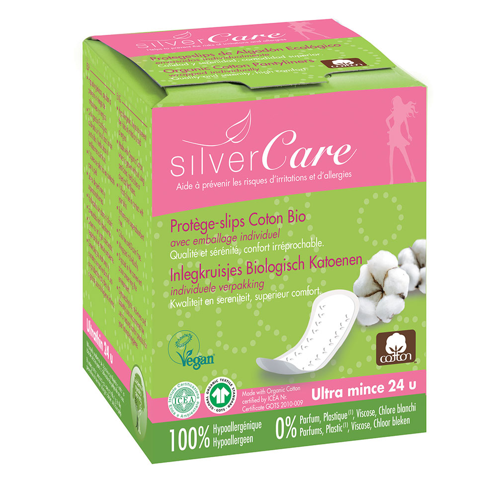 Silver Care Slip protector de algodón orgánico, envuelto individualmente x24