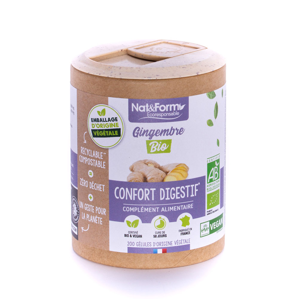 Nat&Form Jengibre ecológico x200 Cápsulas