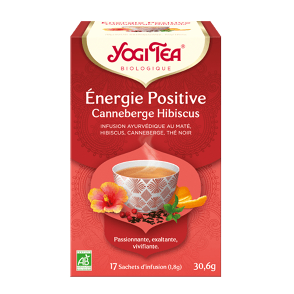 Yogi Tea Energía positiva Canneberge Hibisco 17 sobres