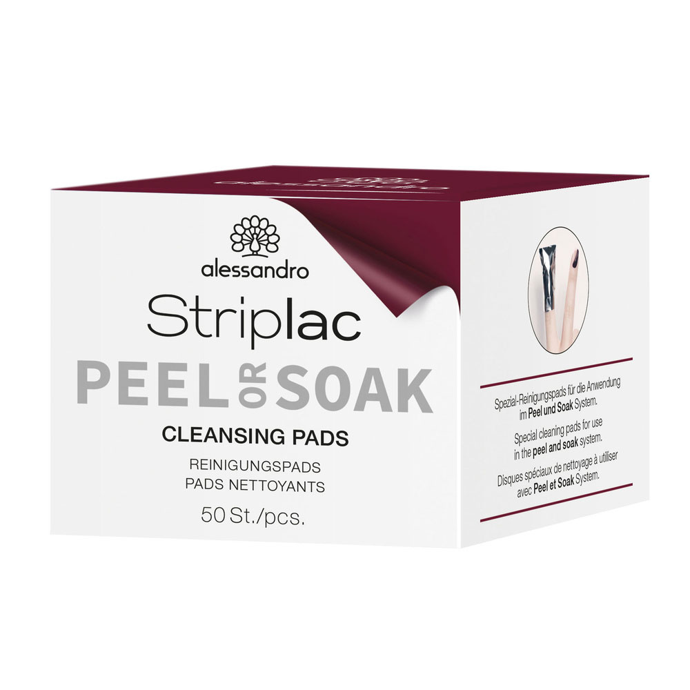 Alessandro Striplac Pads de limpieza de uñas Peel Or Soak x50
