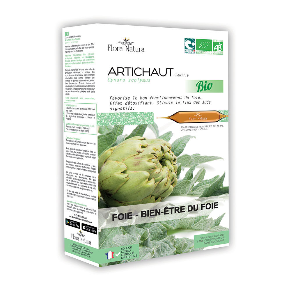 Flora Natura Alcachofa ecológica Hígado y Bienestar hepático 20 ampollas